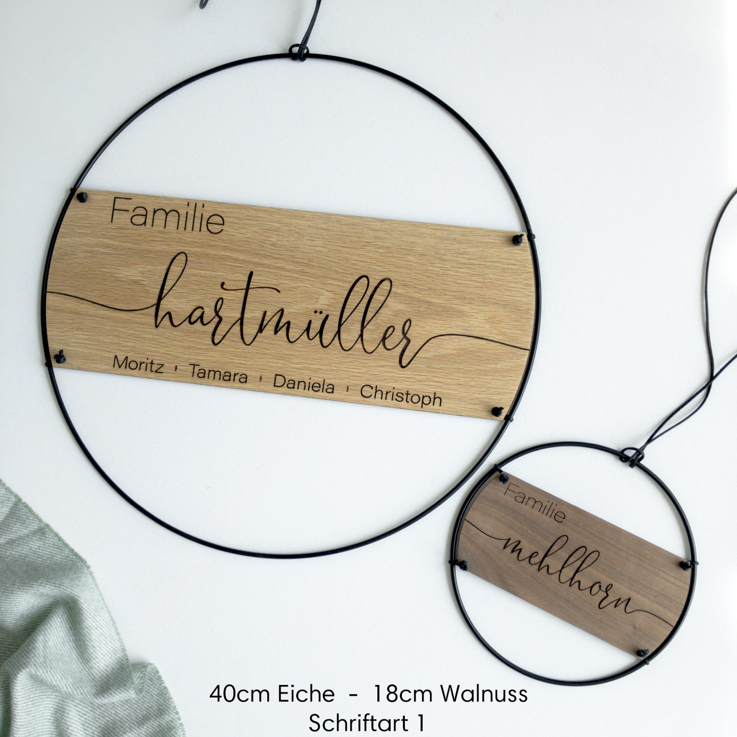 Familie personalisiertes Schild | Familienschild | Wandkranz