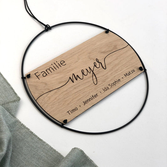 Familie personalisiertes Schild | Familienschild | Wandkranz