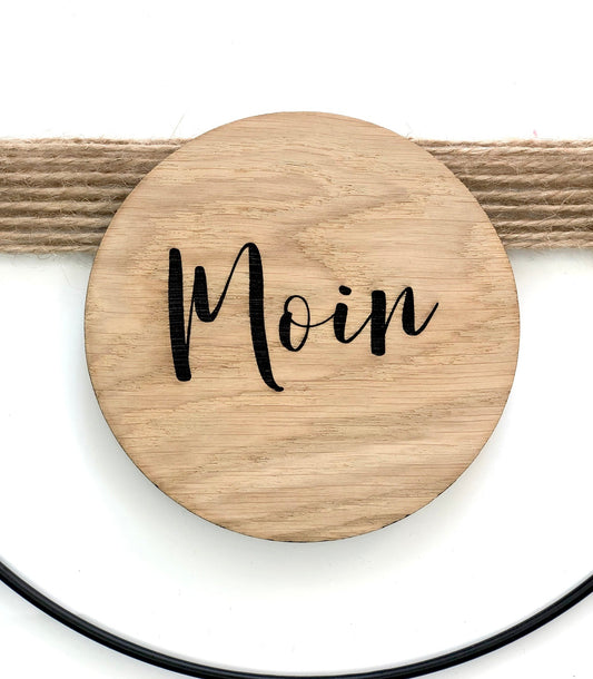 Moin Holzschild Flower Hoop zum Wechseln | Mix & Match